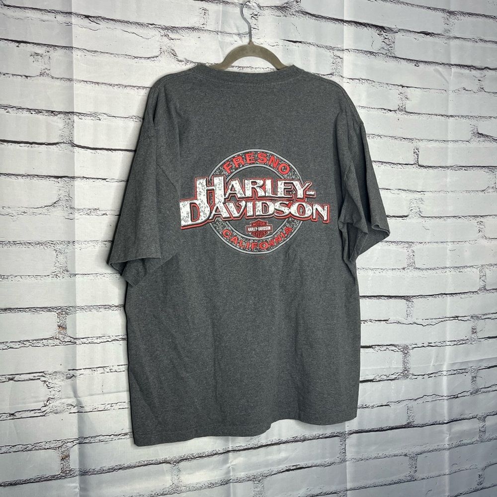 Harley Davidson XL Fresno California Graphic Tee Black Biker Vintage Streetwear - Picture 10 of 14